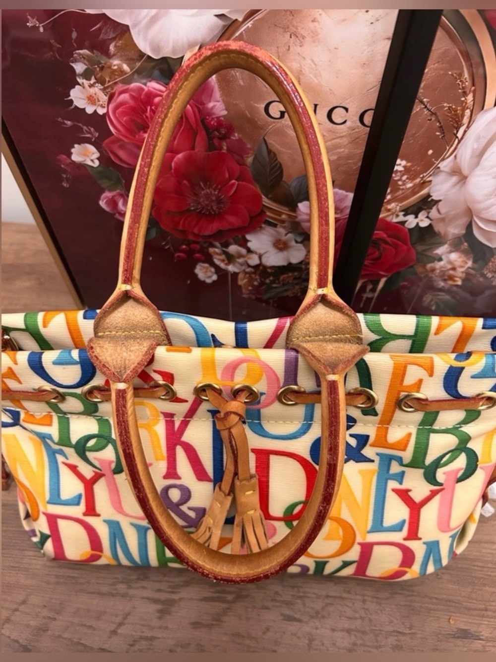 Dooney & Bourke Vintage USA Retro Grafica Rainbow Logo Monogram Satchel - Picture 9 of 9